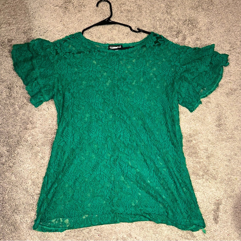 NWOT Green lace top😍